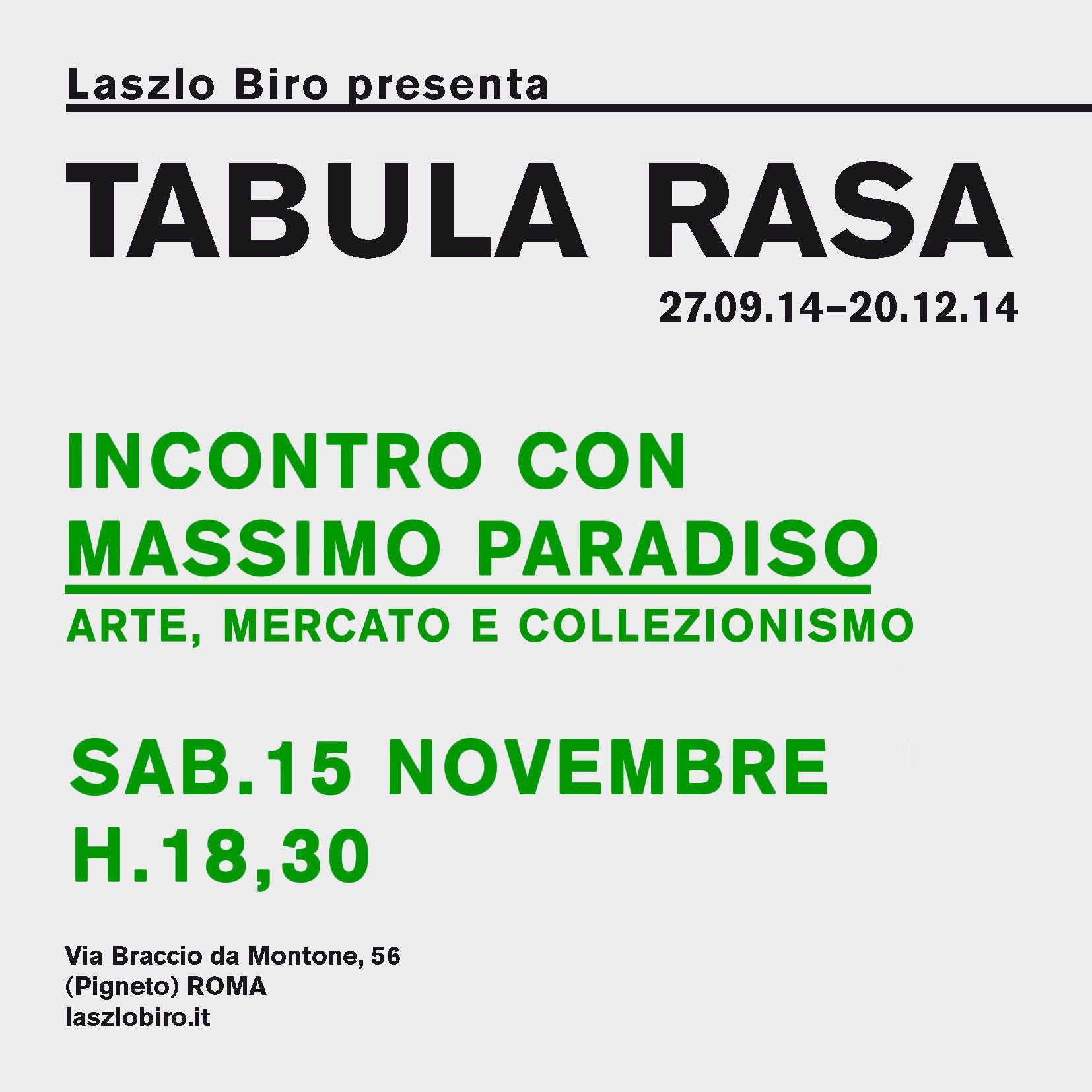Tabula rasa – Massimo Paradiso